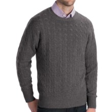 Johnstons of Elgin Cashmere Sweater - Cable Knit (For Men) in Ha5205 Derby - Closeouts