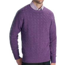 Johnstons of Elgin Cashmere Sweater - Cable Knit (For Men) in Heather - Closeouts