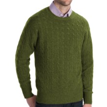 Johnstons of Elgin Cashmere Sweater - Cable Knit (For Men) in Kelp - Closeouts