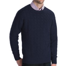 Johnstons of Elgin Cashmere Sweater - Cable Knit (For Men) in Nero Navy - Closeouts