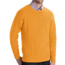Johnstons of Elgin Cashmere Sweater - Cable Knit (For Men) in Pollen - Closeouts