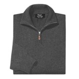 Johnstons of Elgin Cashmere Sweater - Leather Pull, ¼-Zip (For Men)