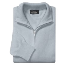 Johnstons of Elgin Cashmere Sweater - Zip Neck (For Men in Light Blue - Closeouts
