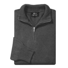 Johnstons of Elgin Cashmere Sweater - Zip Neck (For Men in Mid Grey - Closeouts