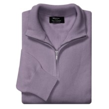 Johnstons of Elgin Cashmere Sweater - Zip Neck (For Men in Moondust - Closeouts
