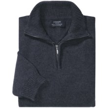 Johnstons of Elgin Cashmere Sweater - Zip Neck (For Men) in Raven - Closeouts