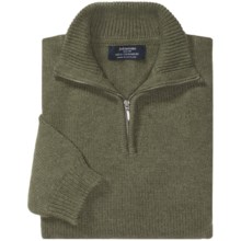 Johnstons of Elgin Cashmere Sweater - Zip Neck (For Men) in Thyme - Closeouts