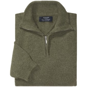 Johnstons of Elgin Cashmere Sweater - Zip Neck (For Men) in Thyme