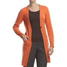 Johnstons of Elgin Long Cardigan Sweater - Cashmere, One Button (For Women) in Cinnamon - Closeouts