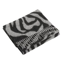 Johnstons of Elgin Multi-Pattern Scarf - Woven Lambswool (For Men and Women) in Black/Grey - Closeouts