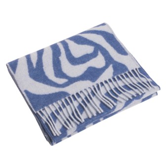 Johnstons of Elgin Multi-Pattern Scarf - Woven Lambswool (For Men and Women) in Blue