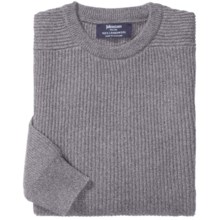 Johnstons of Elgin Ribbed Lambswool Sweater (For Men) in Grey Mix - Closeouts