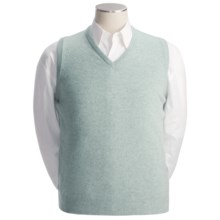 Johnstons of Elgin Scottish Cashmere Vest (For Men) in Duck Egg - Closeouts