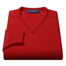 Johnstons of Elgin V-Neck Sweater - Scottish Cashmere (For Men) in Chianti - Closeouts
