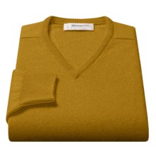 Johnstons of Elgin V-Neck Sweater - Scottish Cashmere (For Men) in Gold - Closeouts