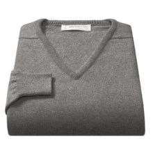 Johnstons of Elgin V-Neck Sweater - Scottish Cashmere (For Men) in Light Grey - Closeouts