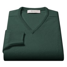 Johnstons of Elgin V-Neck Sweater - Scottish Cashmere (For Men) in Mallard - Closeouts