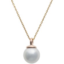 Joia de Majorca 12mm Drop Pearl Necklace - 18” in White/Bronze - Closeouts