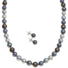 Joia de Majorca 8mm Organic Pearl 18" Necklace and Earring Set in Dark Hues - Closeouts