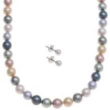 Joia de Majorca 8mm Organic Pearl 18" Necklace and Earring Set in Pastel - Closeouts