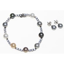 Joia de Majorca Multicolor Organic Pearl Bracelet and Earring Set in Multi - Closeouts