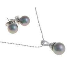 Joia de Majorca Necklace and Earring Set - Organic Pearl in Grey - Closeouts