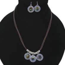 79%OFF 女性のジュエリーセット Jokaraコード付きアワビのネックレスとイヤリング Jokara Corded Abalone Necklace and Earrings画像