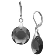 Jokara Faceted Glass Earrings in Silver/Black Diamond - Closeouts