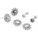 Jokara Freshwater Pearl and Cubic Zirconia Earring Set with Jackets - Two Pair, Sterling Silver