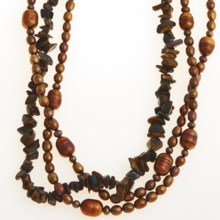 Jokara Freshwater Pearl and Tiger's Eye Necklace in Brown/Tiger Eye - Closeouts