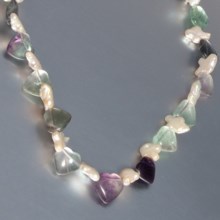 Jokara Genuine Fluorite Necklace - Freshwater Pearl in Multi - Closeouts