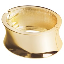 Jokara High-Polish Cuff Bracelet - Hinged in Gold - Closeouts
