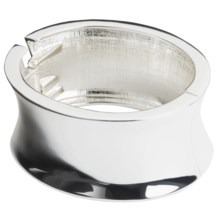 Jokara High-Polish Cuff Bracelet - Hinged in Silver - Closeouts