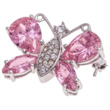 Jokara Pink CZ Butterfly Pin in Pink - Closeouts