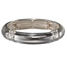 Jokara Silver-Tone Stretch Bangle in Silver - Closeouts