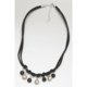 Jokara Suede Necklace with Small Drop Pearls