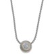 Jokara Two-Tone Pave Pendant Necklace - Italian Box Chain