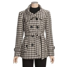 Jonathan Michael Double-Breasted Coat - Belted (For Women) in Black/Brown/Grey - Closeouts