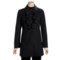 Jonathan Michael Lambswool Jacket - Ruffle Front (For Women) in Black