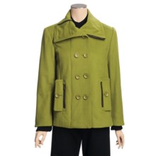Jonathan Michael Lambswool Jacket - Zip-and-Button Front, Knit Storm Cuffs (For Women) in Kiwi - Closeouts