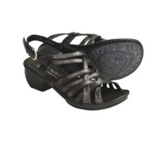 Josef Seibel Celeste Leather Sandals - Adjustable Strap (For Women) in Black/Basalt - Closeouts