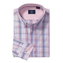 Joseph Abboud Multi-Check Shirt - Hidden Button-Down Collar, Long Sleeve (For Men) in Hibiscus - Closeouts