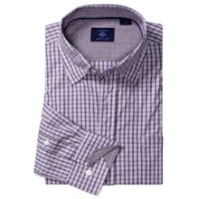 Joseph Abboud Small Check Sport Shirt - Cotton, Contrast Cuffs, Long Sleeve (For Men) in Lilac - Closeouts
