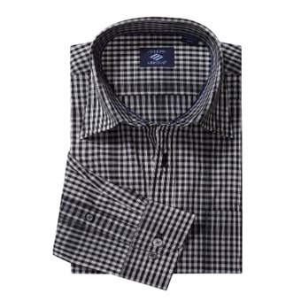 Joseph Abboud Small Check Sport Shirt - Long Sleeve (For Men) in Black
