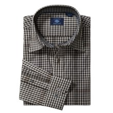 Joseph Abboud Small Check Sport Shirt - Long Sleeve (For Men) in Coffee Bean - Closeouts