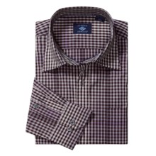 Joseph Abboud Small Check Sport Shirt - Long Sleeve (For Men) in Plum - Closeouts