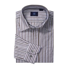 Joseph Abboud Stripe Sport Shirt - Long Sleeve (For Men) in Coffee Bean - Closeouts