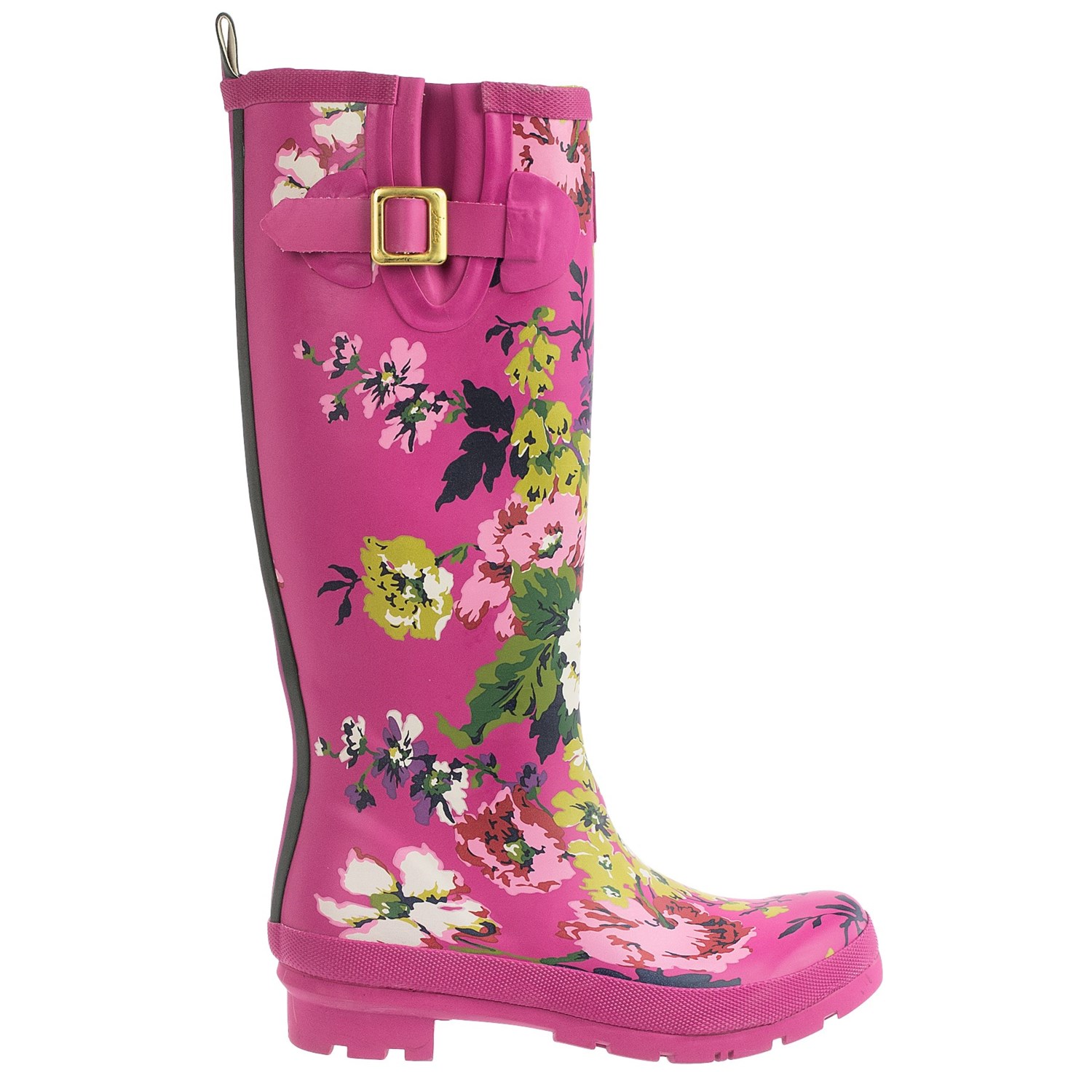 black floral rain boots