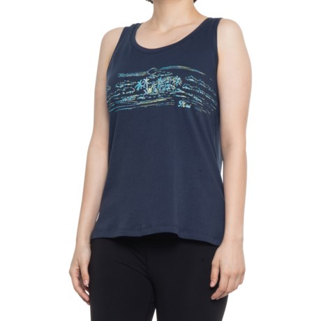 CandC California Joyce Graphic Tank Top (For Women) - MOOD INDIGO (S )