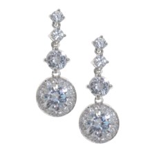 Juilliet Cubic Zirconia Drop Dangle Earrings - Sterling Silver in Clear Cz/Silver - Closeouts